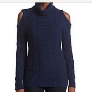 Ruff Hewn Cold Shoulder Knit Sweater